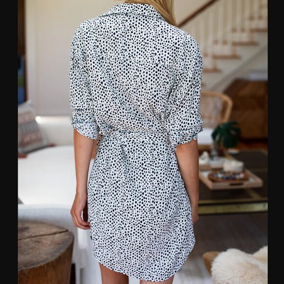 EMERSON FRY black and white cheetah print shirt dress - Picture 3 of 11